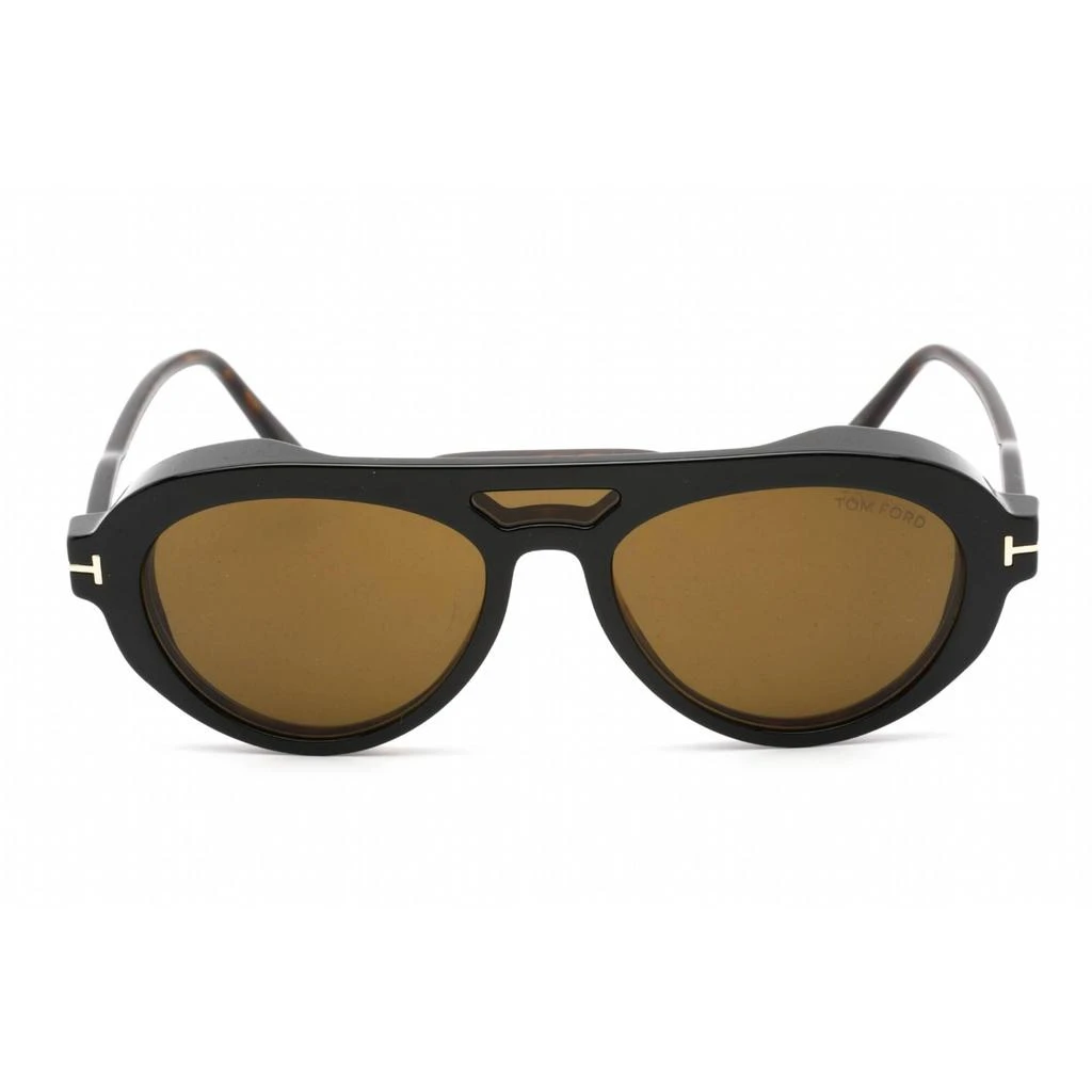 商品Tom Ford|Tom Ford Women's Eyeglasses - Dark Havana Plastic Aviator Shape Frame | FT5760-B 052,价格¥826,第2张图片详细描述