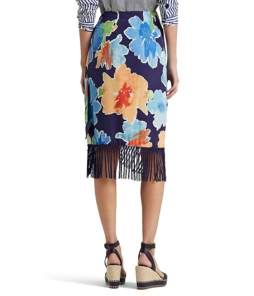 商品Ralph Lauren|Fringe-Trim Floral Crepe Skirt,价格¥393,第2张图片详细描述