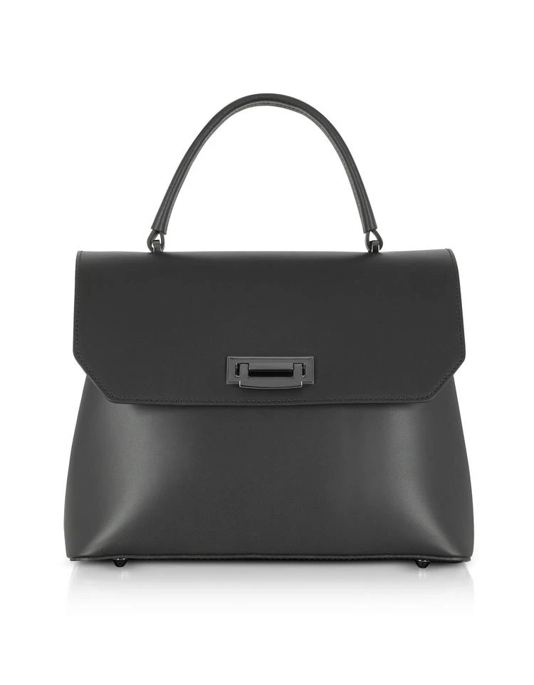 商品Le|Le Parmentier Lutece 中号黑色皮革顶柄挎包,价格¥1354,第1张图片