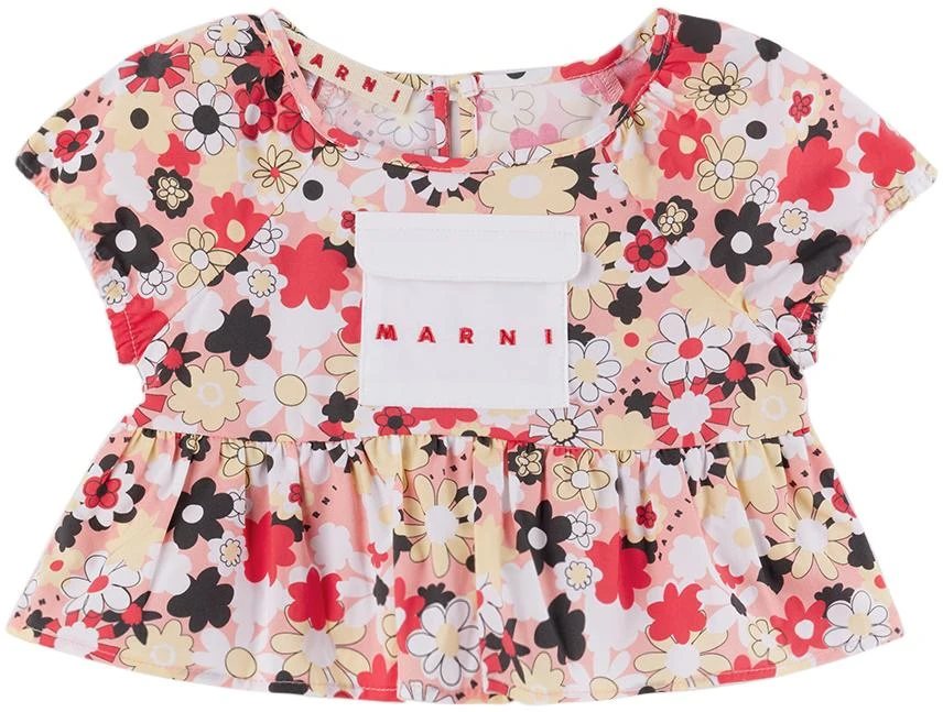 商品Marni|粉色 Floral 婴儿连衣裙,价格¥693,第1张图片