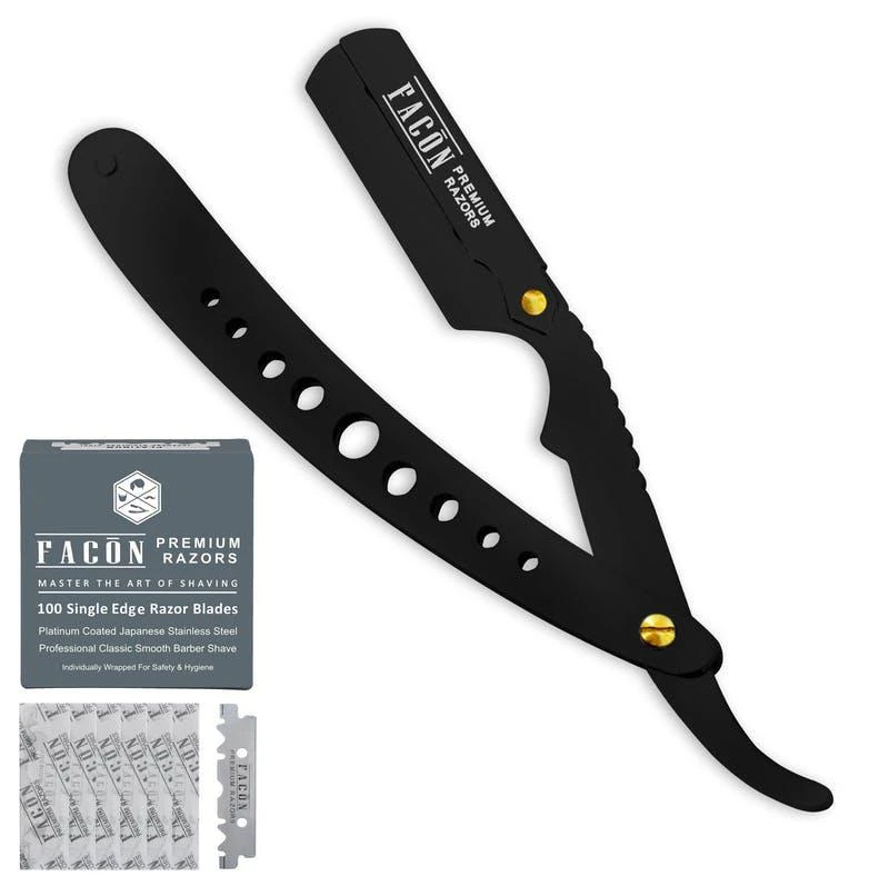 商品Facon Razors|Professional Classic Straight Edge Barber Razor 100 Blades,价格¥129,第1张图片