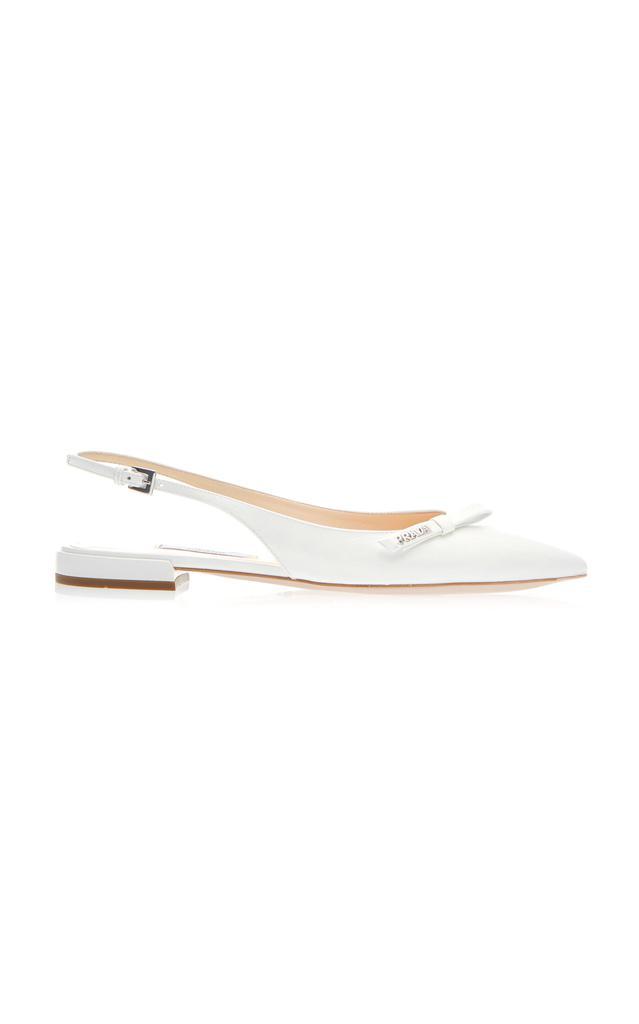 商品Prada|Prada - Women's Bow-Embellished Slingback Textured-Leather Flats - Moda Operandi,价格¥5048,第1张图片