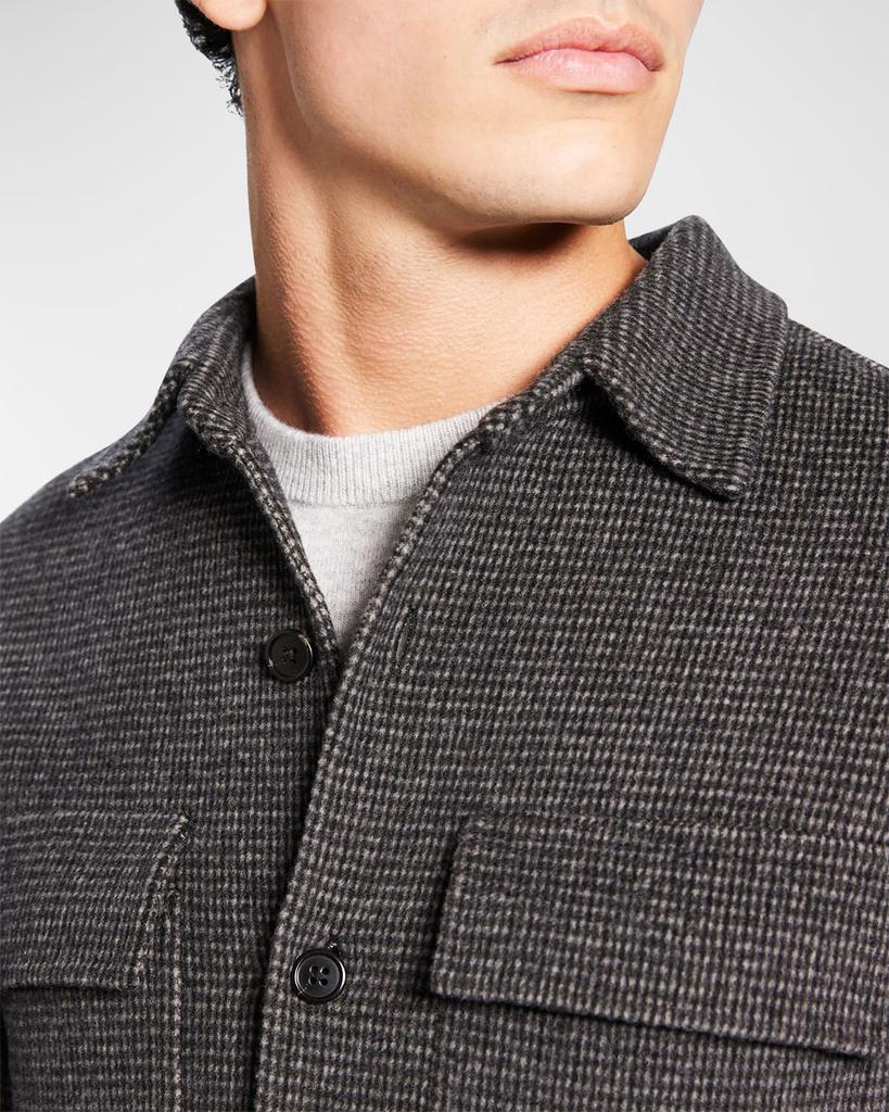 商品Theory|Men's Justin Luxe Grid Check Shirt Jacket,价格¥2984,第7张图片详细描述