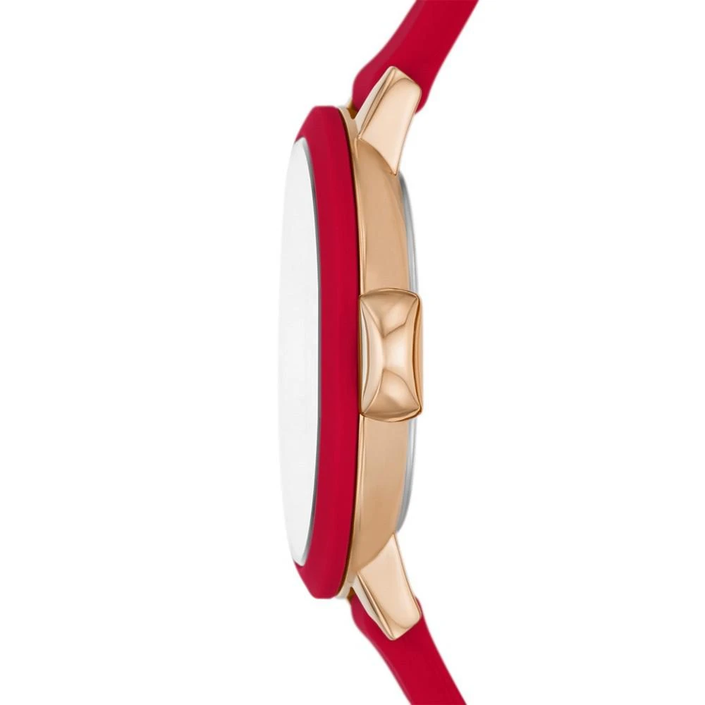 商品Kate Spade|Kate Spade Women's Park Row Three-Hand Red Silicone Strap Watch 34mm,价格¥834,第2张图片详细描述