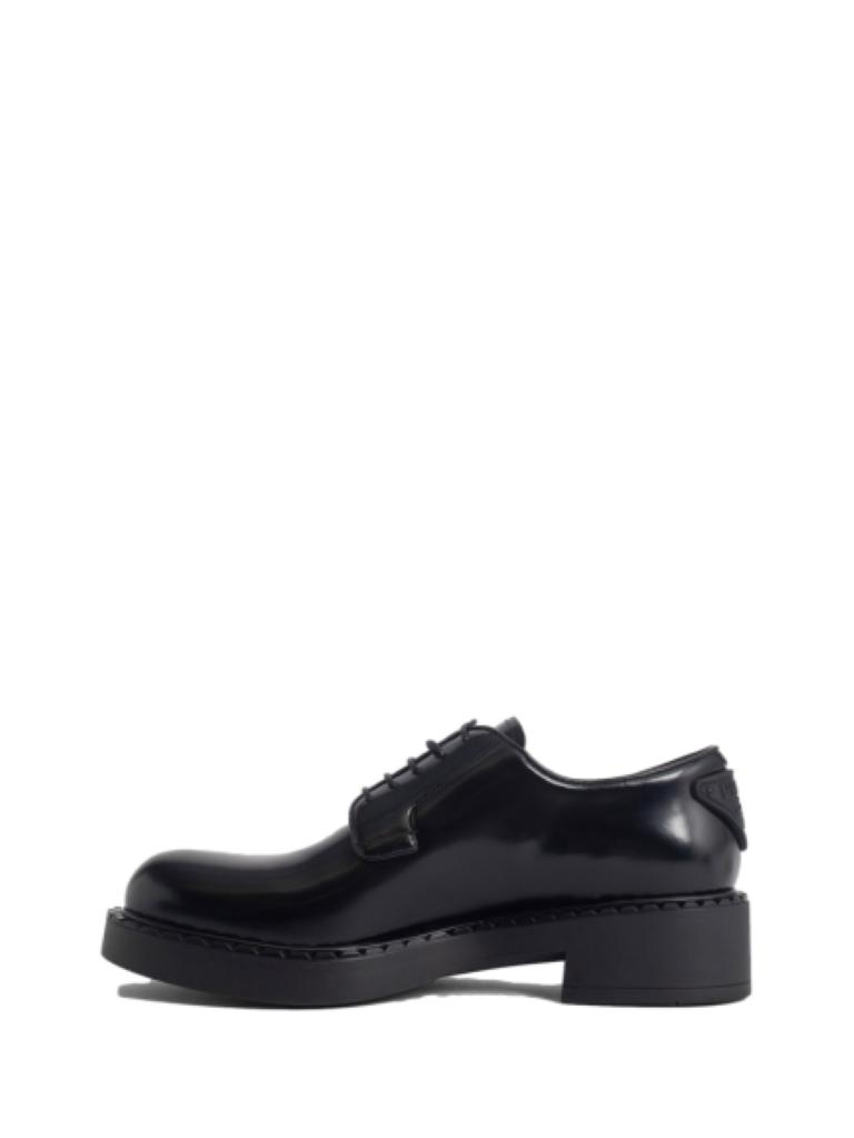 PRADA women's black leather brushed leather derby shoes商品第6张图片规格展示