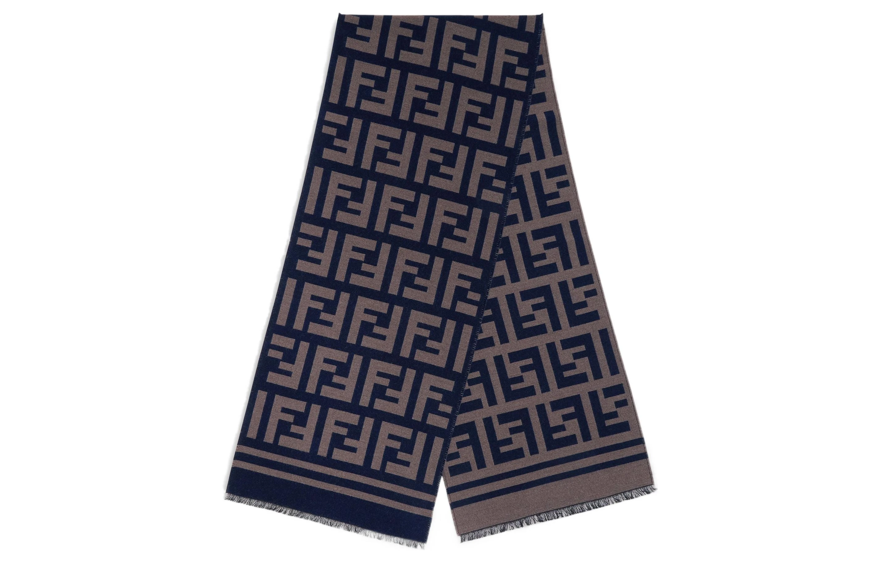 商品[国内直发] Fendi|芬迪 潮流优雅经典Logo保暖 绒线围巾 男款,价格¥4774,第1张图片