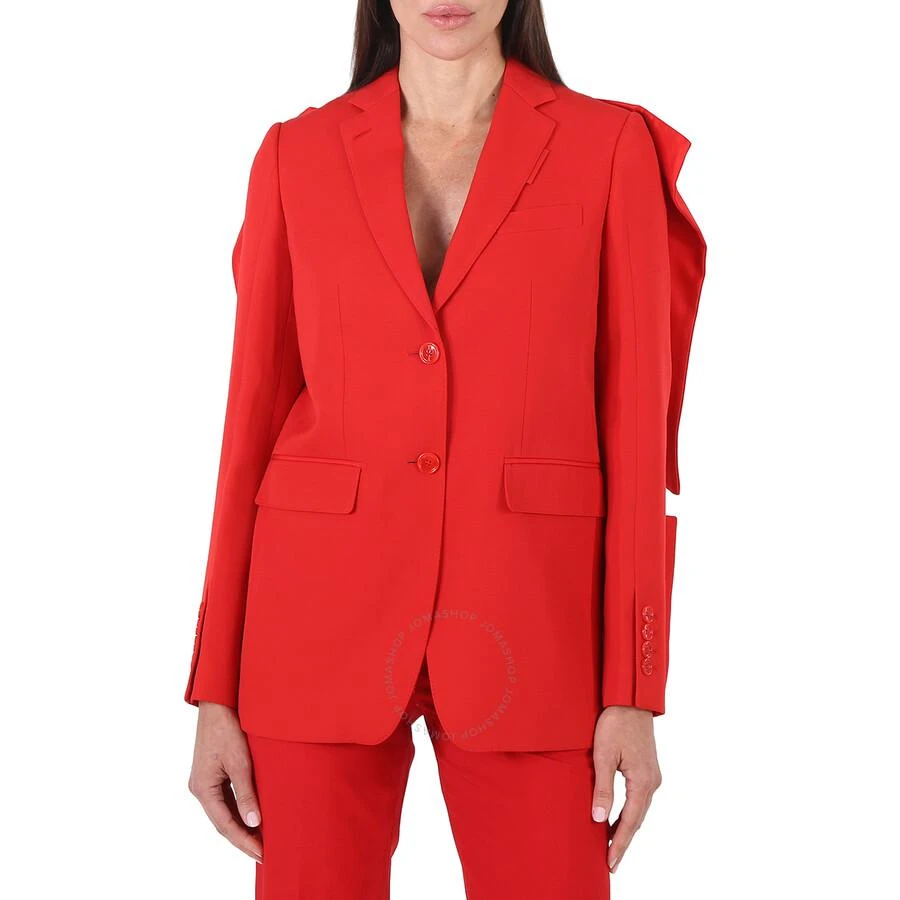 商品Burberry|Ladies Bright Red Grain De Poudre Wool Panel Detail Tailored Blazer Jacket,价格¥1433,第1张图片