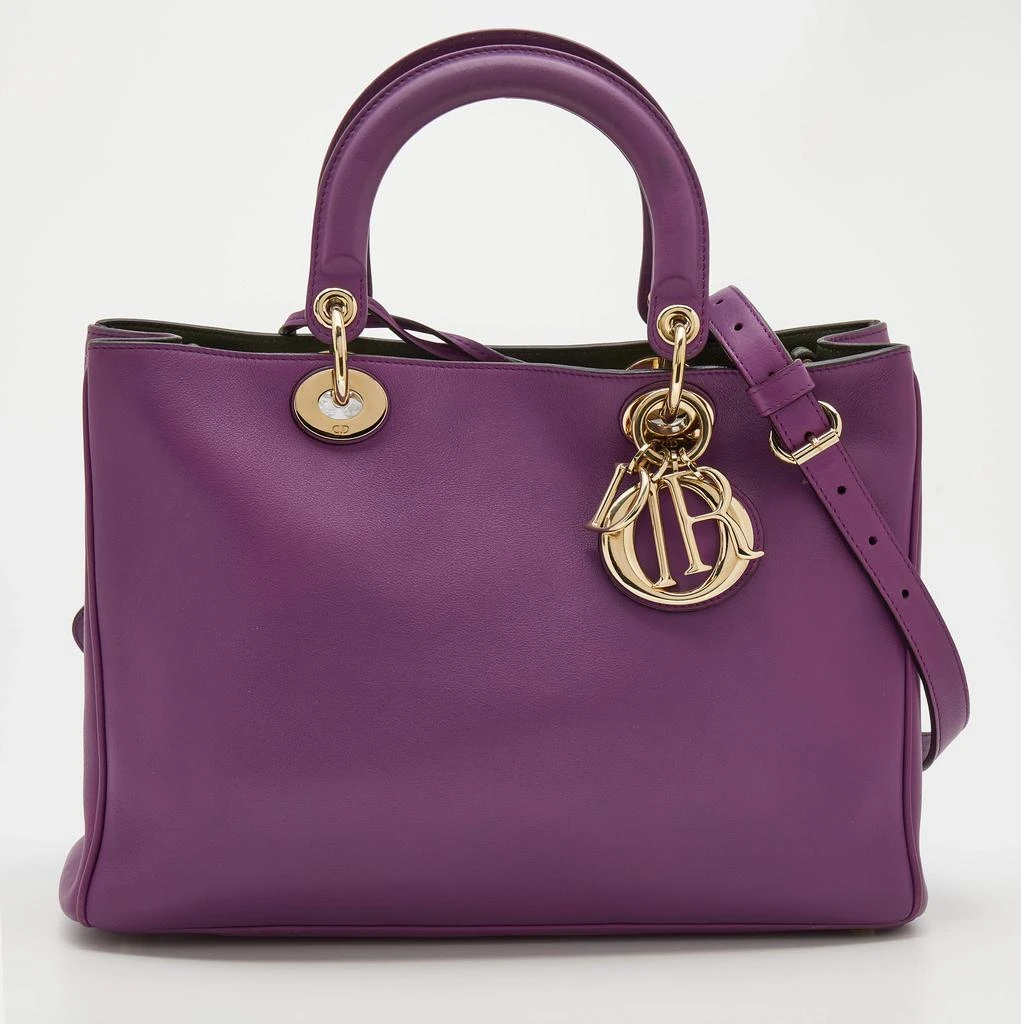 商品[二手商品] Dior|Dior Purple Leather Medium Diorissimo Tote,价格¥7746,第1张图片