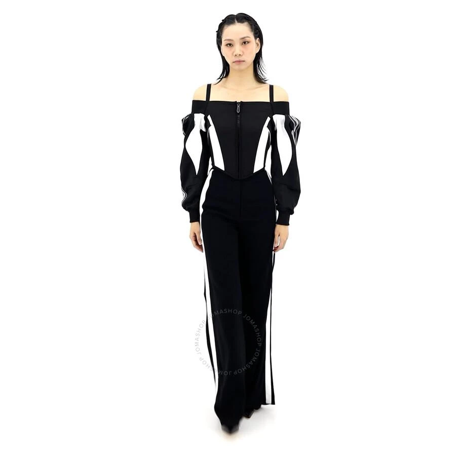 商品Burberry|Ladies Pants Black Highwaist Wide Leg Trousers,价格¥840,第1张图片