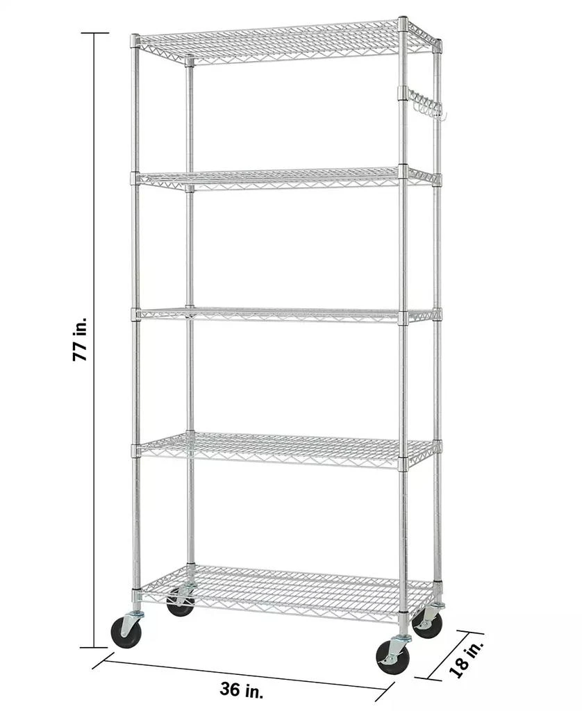 5-Tier Wire Shelving Rack Includes Wheels 商品