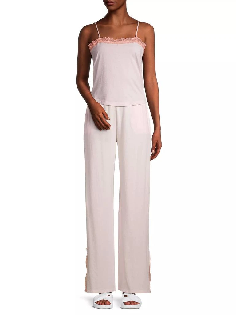 商品Skin|Elasticized Lace & Cotton Pajama Pants,价格¥461,第2张图片详细描述