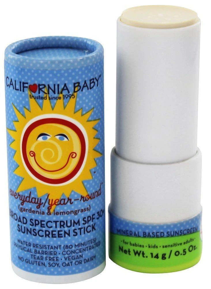 商品California Baby|California Baby Super Sensitive SPF 30+ Sunscreen Stick | Broad Spectrum | Unscented Hypoallergenic Mineral Sunscreen | Titanium Dioxide | 14g / 0.5oz,价格¥213,第1张图片