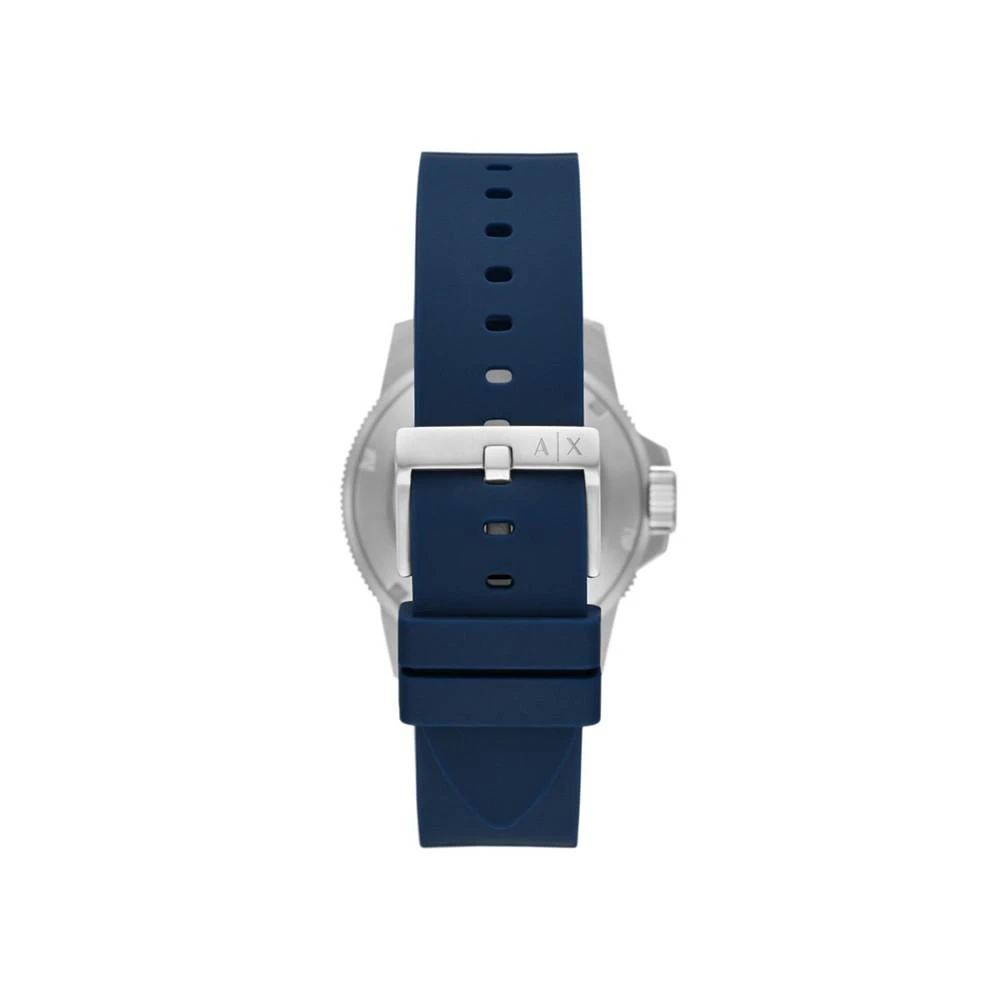 商品Armani Exchange|Men's Three-Hand Blue Silicone Strap Watch 42mm,价格¥1123,第3张图片详细描述