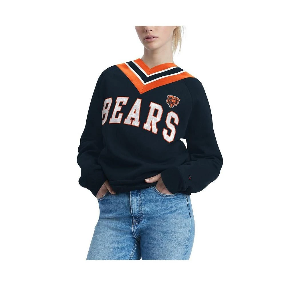 商品Tommy Hilfiger|Women's Navy Chicago Bears Heidi V-Neck Pullover Sweatshirt,价格¥625,第3张图片详细描述