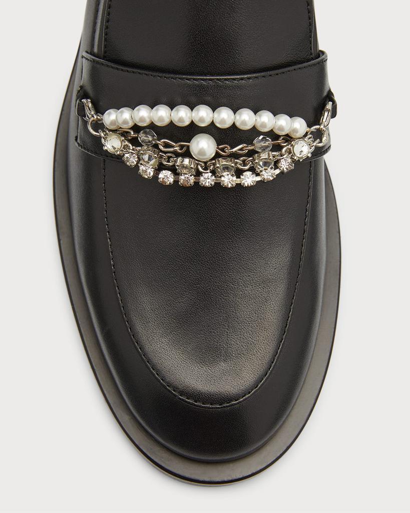 商品Stuart Weitzman|Pearly Chain Casual Loafers,价格¥3647,第7张图片详细描述