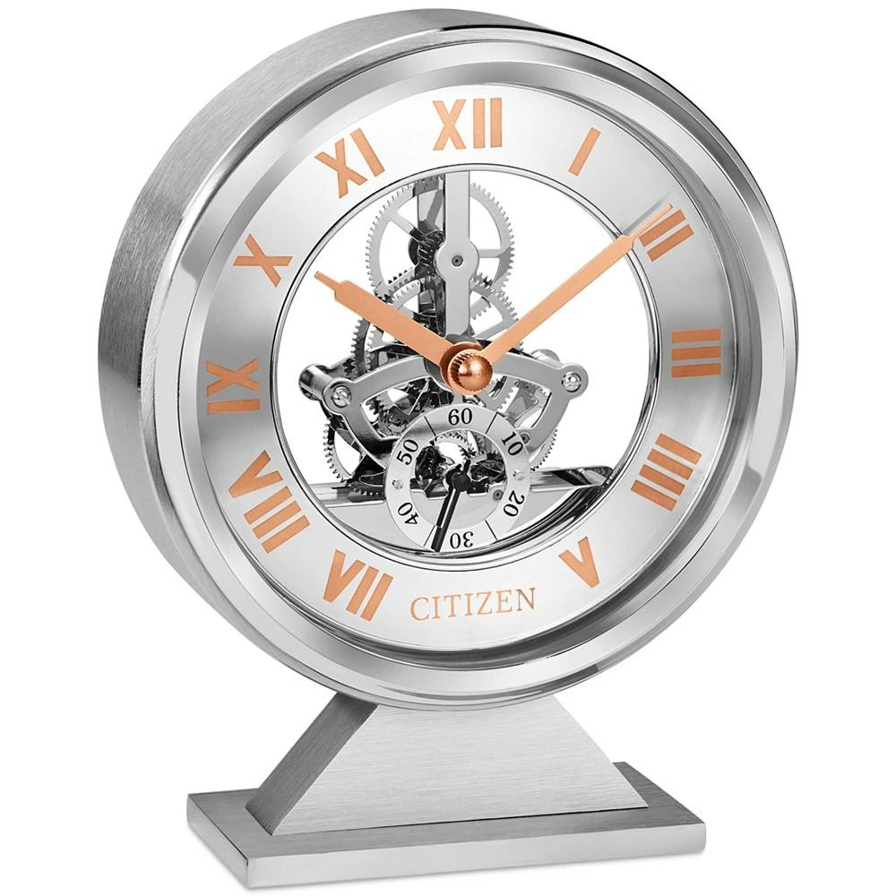 商品Citizen|Decorative Silver-Tone & Rose Gold-Tone Desk Clock,价格¥916,第1张图片