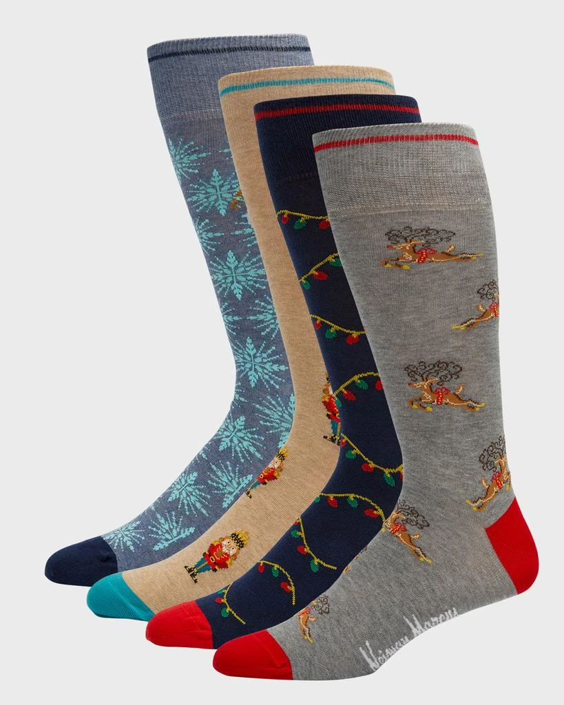 商品Neiman Marcus|Men's 4-Pack Holiday Crew Socks, Boxed Gift Set,价格¥279,第1张图片