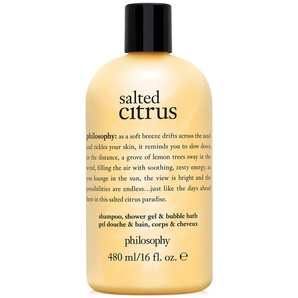 商品philosophy|salted citrus 3-in-1 shampoo, shower gel and bubble bath, 16 oz., Created for Macy's,价格¥177,第1张图片