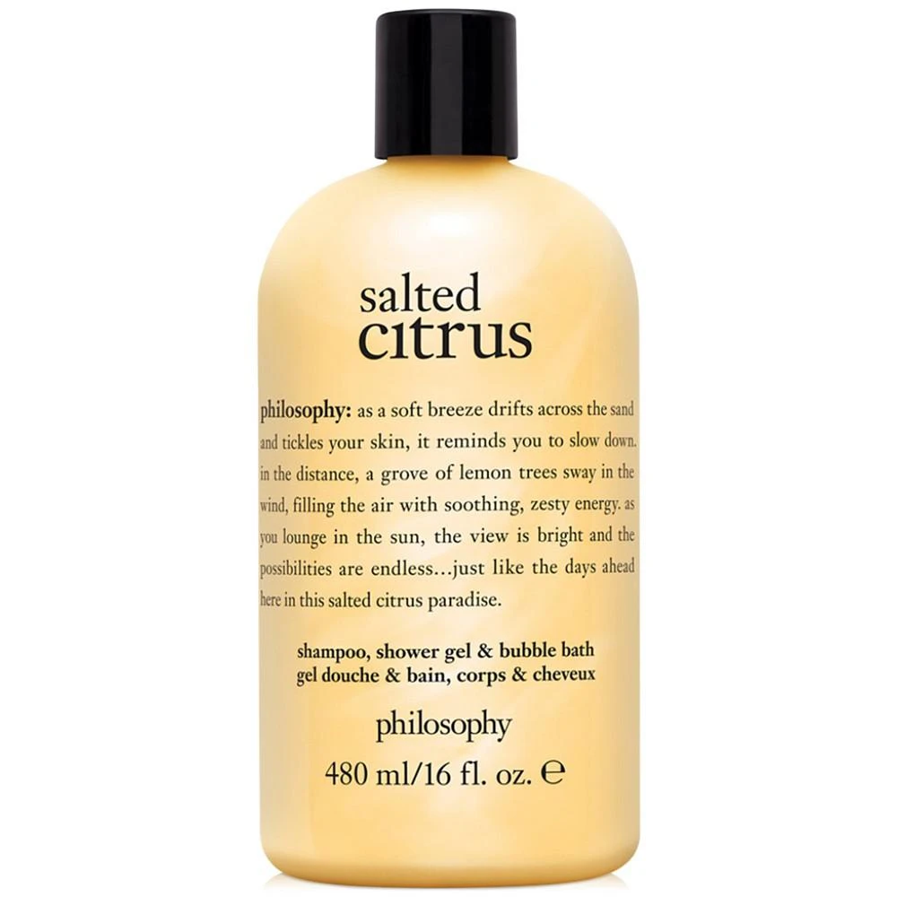 商品philosophy|salted citrus 3-in-1 shampoo, shower gel and bubble bath, 16 oz., Created for Macy's,价格¥181,第1张图片