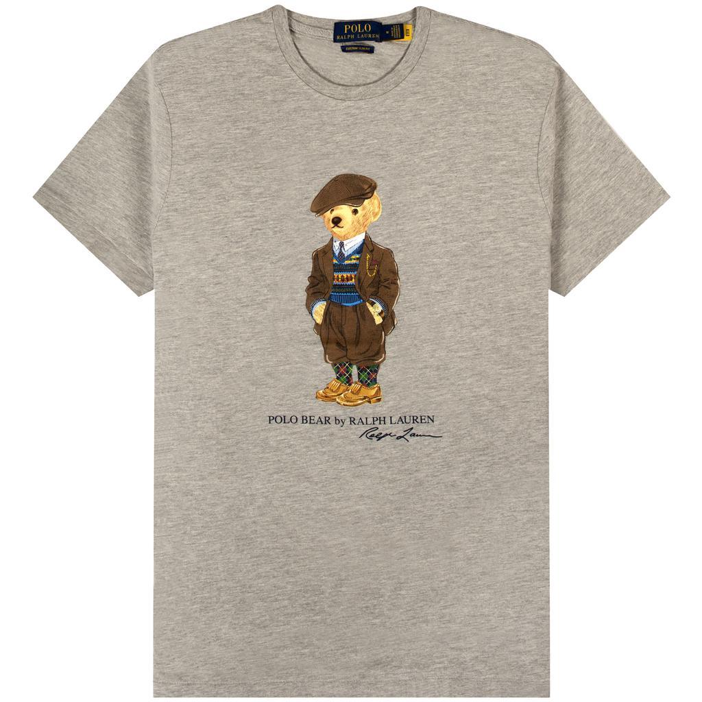 商品Ralph Lauren|Ralph Lauren Custom Slim Fit Polo Bear Print T-Shirt Grey Heather,价格¥844,第1张图片
