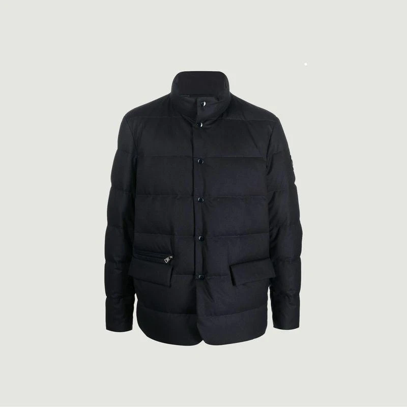 商品Woolrich|Luxe wool and duck down quilted jacket Melton blue Woolrich,价格¥6327,第1张图片