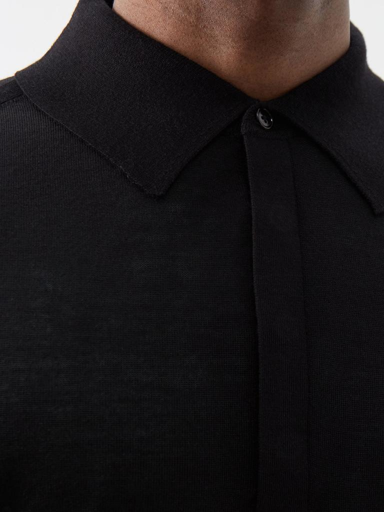 Long-sleeved merino polo shirt商品第3张图片规格展示