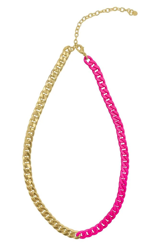 商品ADORNIA|14K Gold Plate Two-Tone Neon Curb Chain Necklace,价格¥132,第1张图片