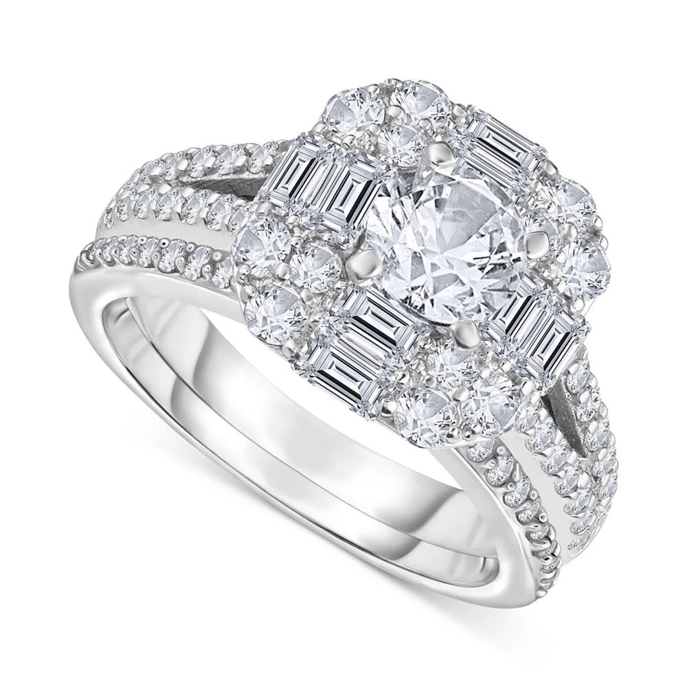 商品Macy's|Diamond Round & Baguette Bridal Set (2 ct. t.w.) in 14k White Gold,价格¥67019,第1张图片