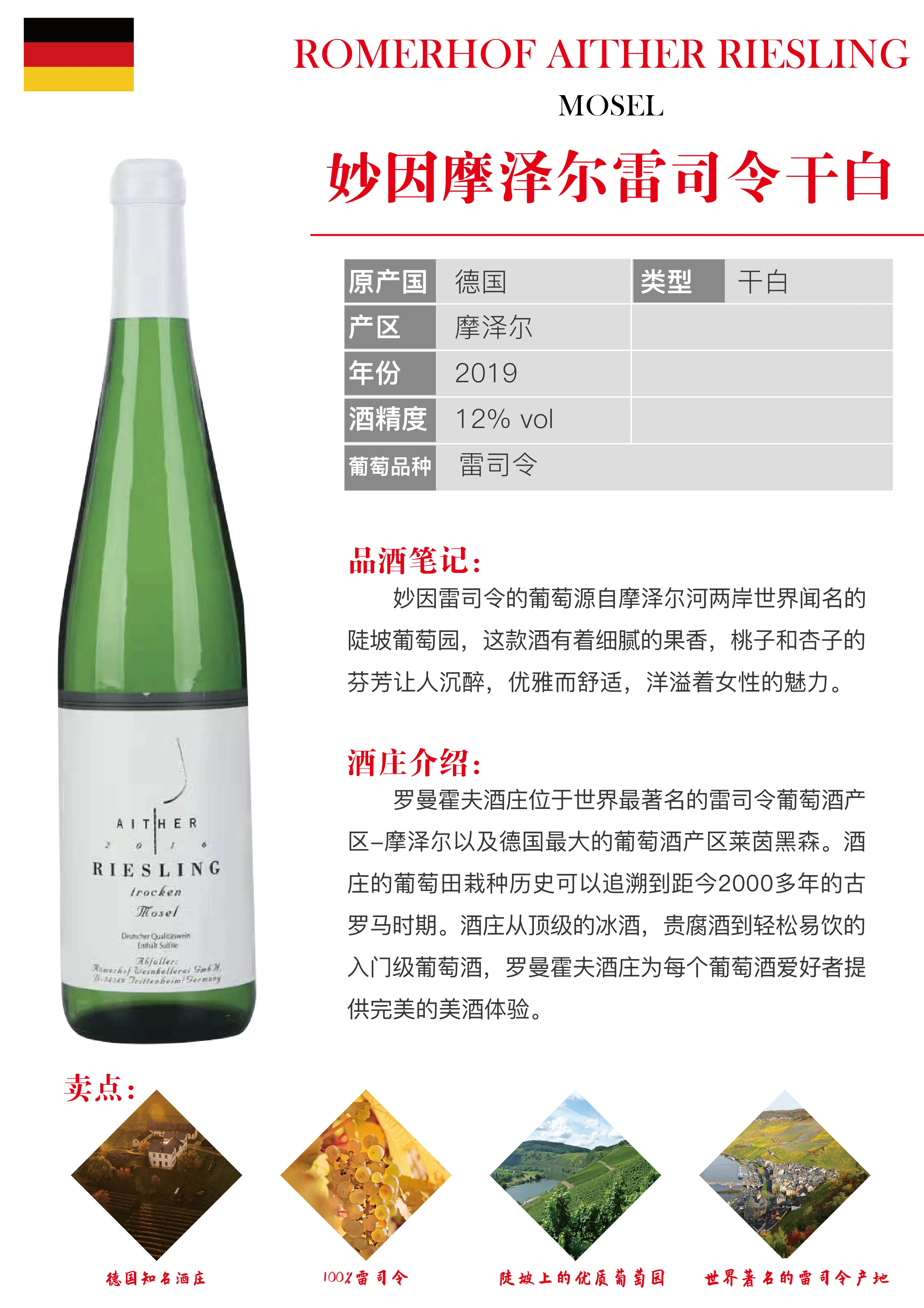 妙因摩泽尔雷司令干白葡萄酒 商品