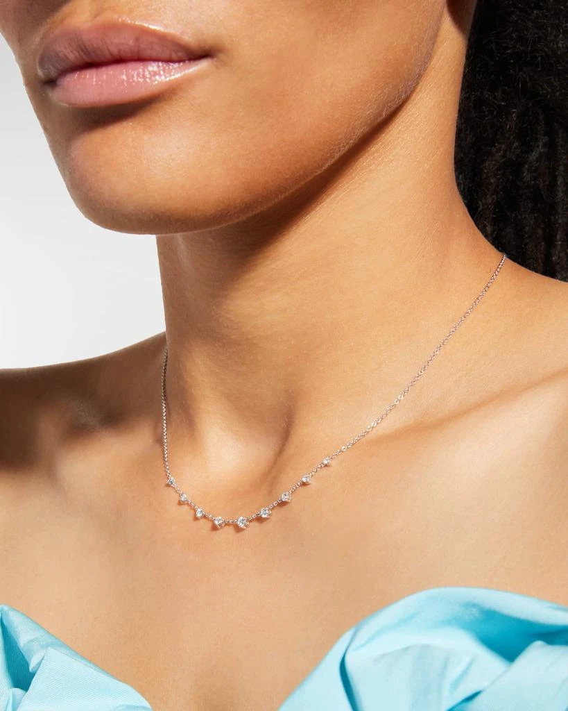 商品Memoire|White Gold Round 9-Diamond Necklace, 18"L, 0.37-0.43tcw,价格¥14537,第2张图片详细描述