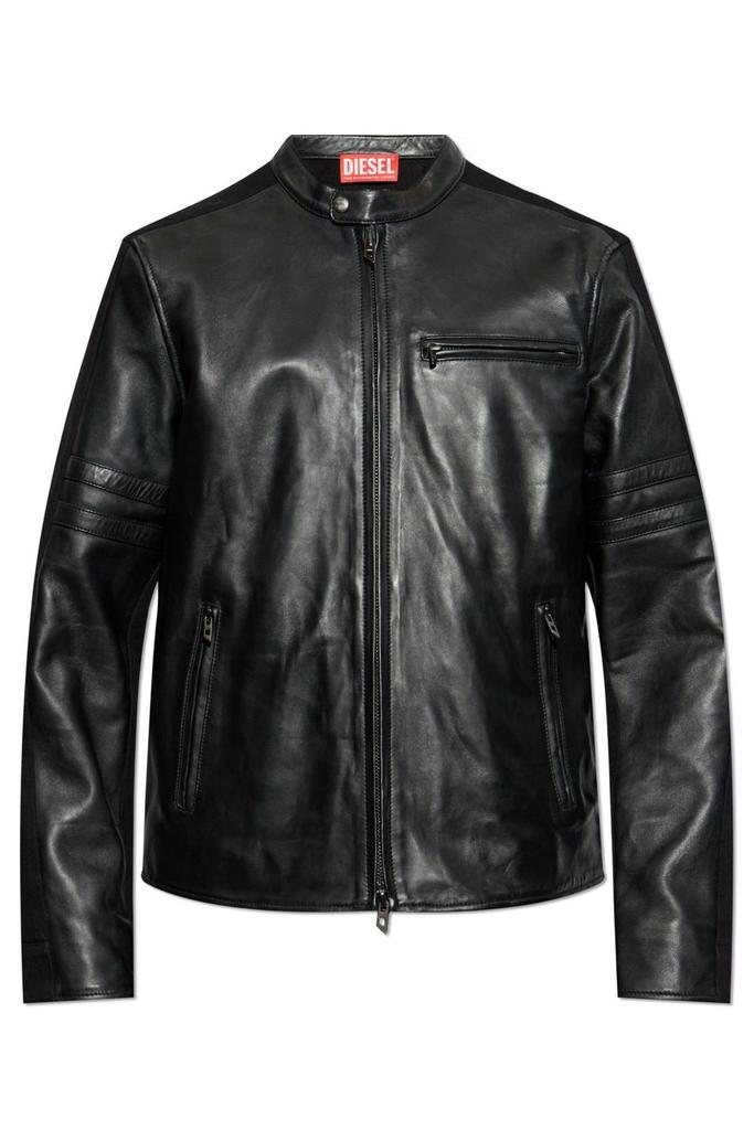 Diesel L-Edmea-Cl Cropped Leather Jacket | Black | FARFETCH