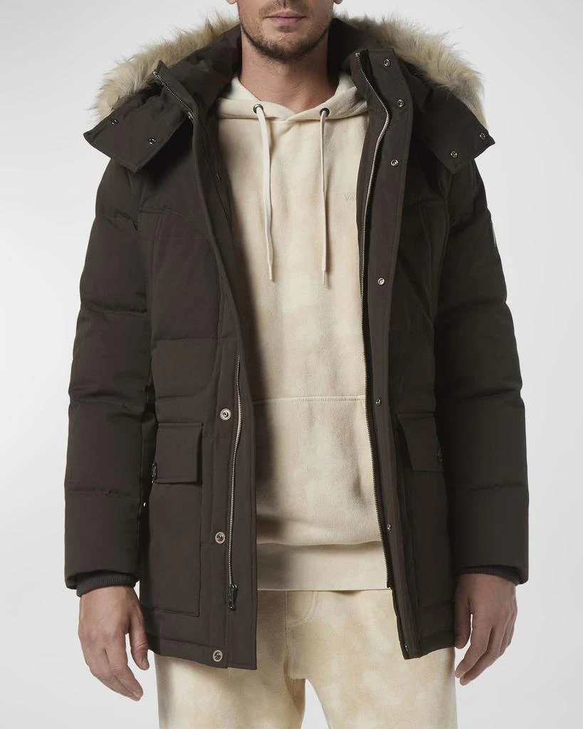 商品Andrew Marc|Men's Olmstead Puffer Jacket w/ Faux Coyote Fur,价格¥2704,第1张图片