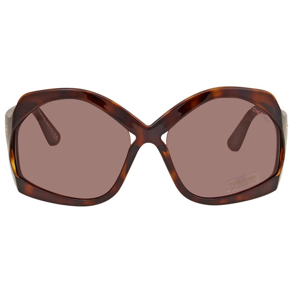 商品Tom Ford|Tom Ford Cheyenne Oversized Ladies Sunglasses FT0903 52E 68,价格¥968,第4张图片详细描述
