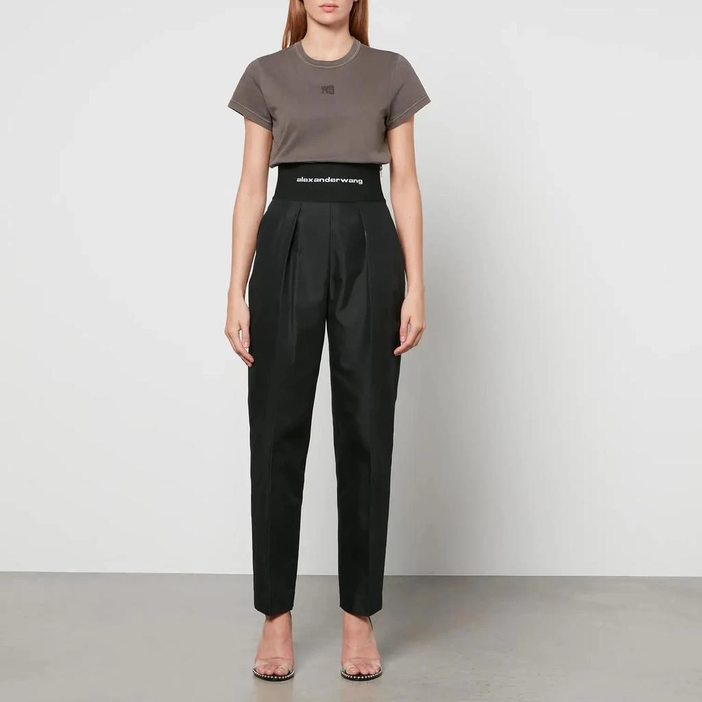 商品Alexander Wang|Alexander Wang Women's Essential Jsy Shrunk Tee W/Puff Logo & Bound Neck - Washed Cola,价格¥604,第3张图片详细描述