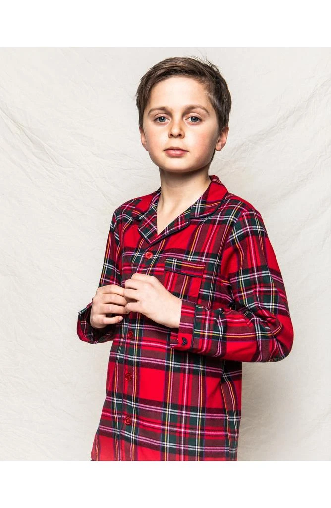 商品Petite Plume|Kids' Imperial Tartan Plaid Flannel Two Piece Pajamas,价格¥174,第4张图片详细描述