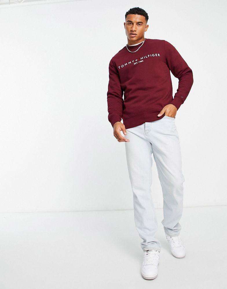 商品Tommy Hilfiger|Tommy Hilfiger embroidered logo sweatshirt in burgundy,价格¥875,第5张图片详细描述