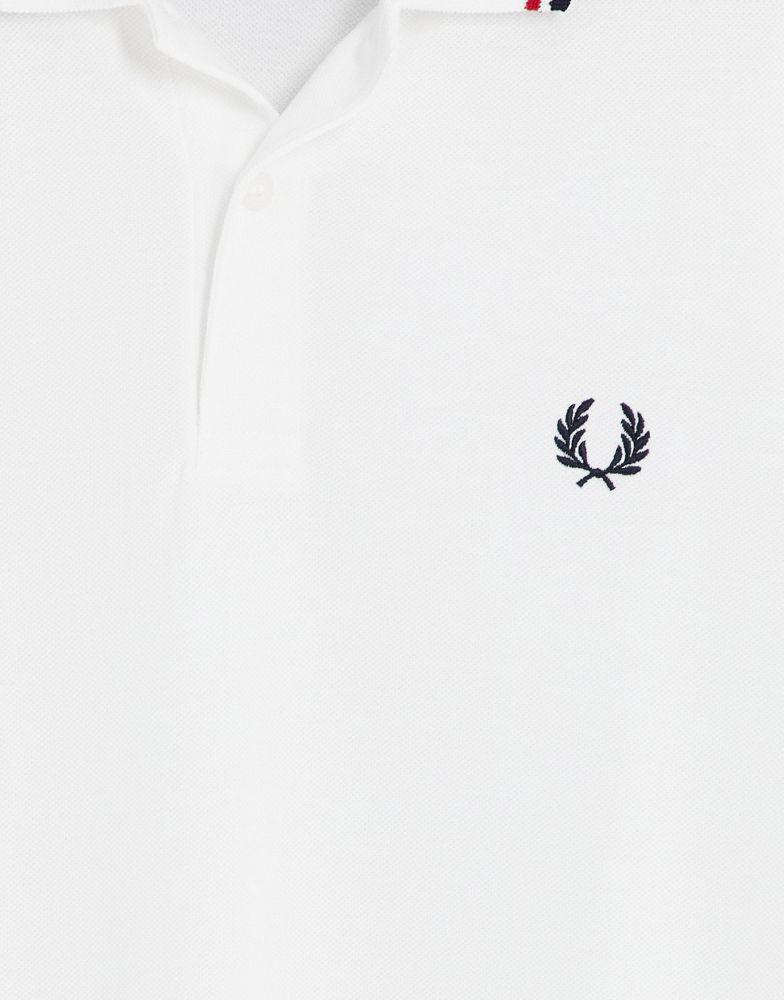 Fred Perry twin tipped logo polo in white/red/navy商品第2张图片规格展示