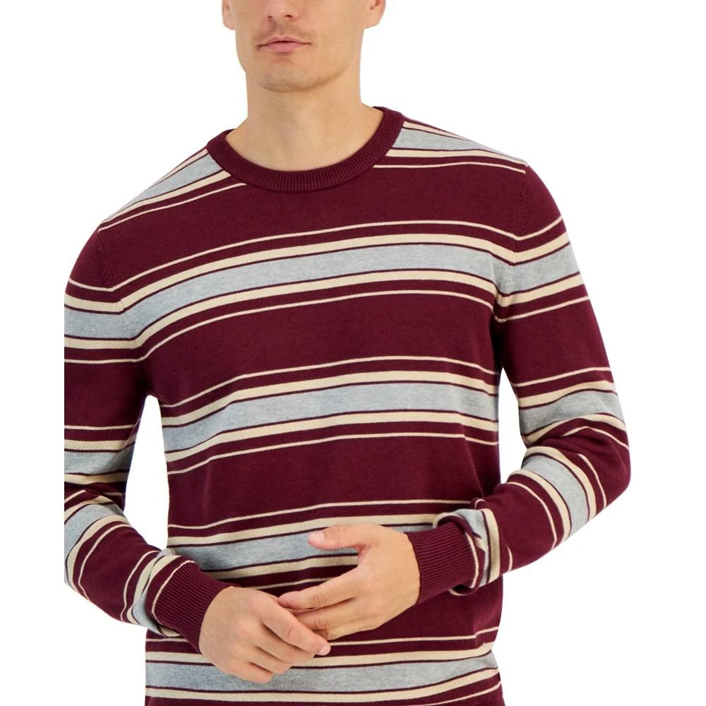 商品Club Room|Men's Elevated Striped Long Sleeve Crewneck Sweater, Created for Macy's,价格¥554,第3张图片详细描述