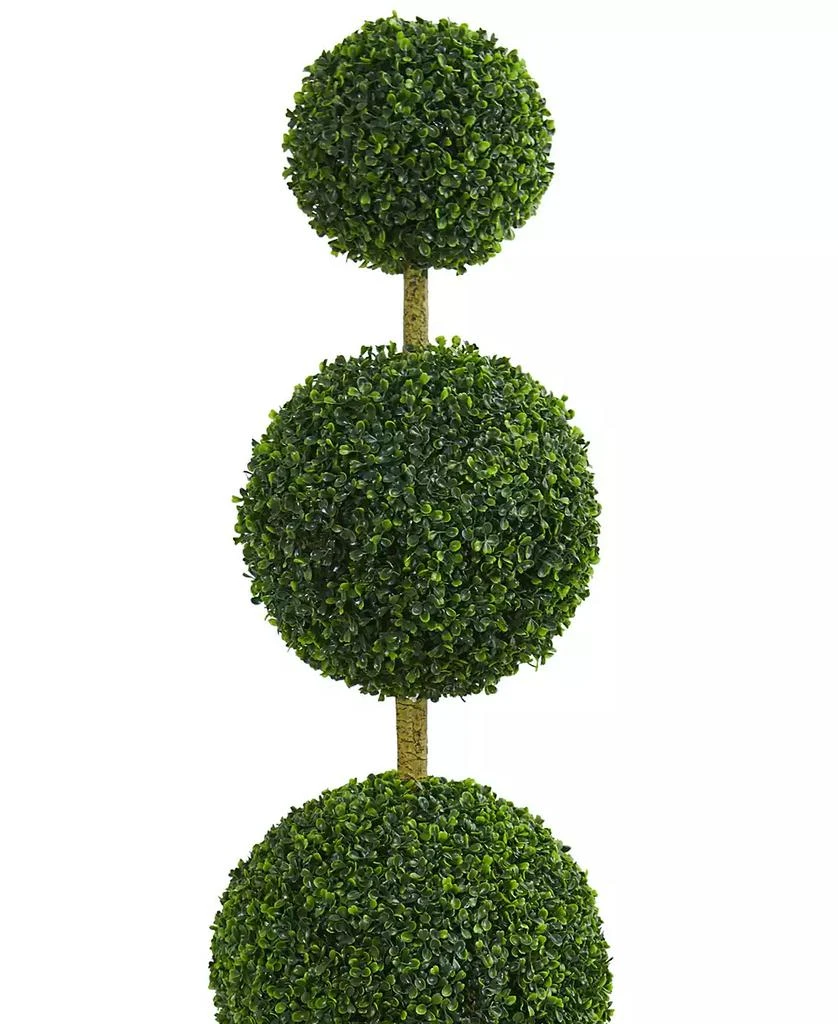 商品NEARLY NATURAL|6' Boxwood Triple Ball Topiary Artificial Tree in Slate Planter UV Resistant,价格¥3970,第2张图片详细描述