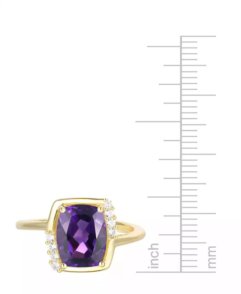 商品Macy's|Amethyst (2-1/4 ct. t.w.) & Lab-Grown White Sapphire (1/6 ct. t.w.) Statement Ring in Gold-Plated Sterling Silver,价格¥468,第5张图片详细描述