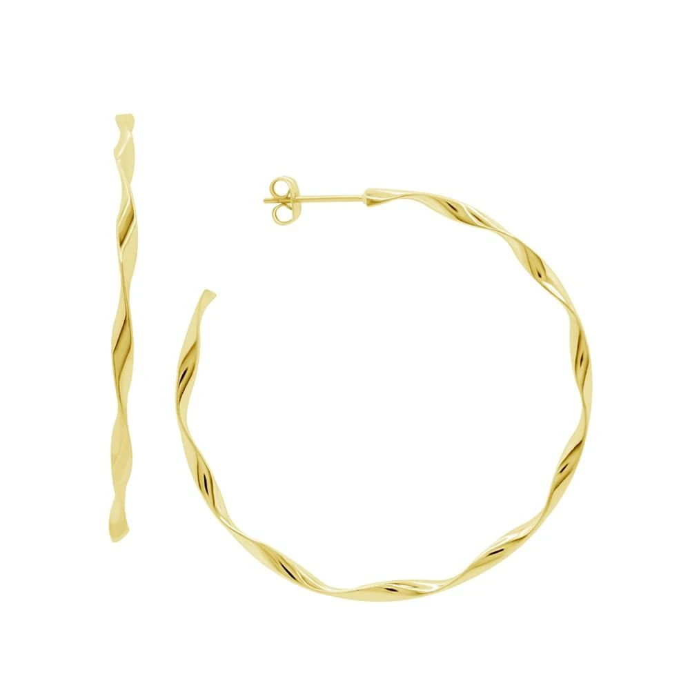 商品Essentials|And Now This High Polished Twisted C Hoop Post Earring in Silver Plate or Gold Plate,价格¥382,第1张图片