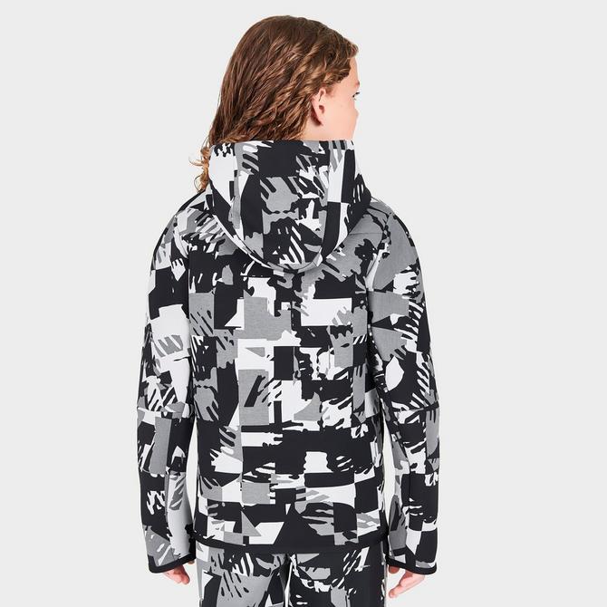 Boys' Nike Sportswear Printed Tech Fleece Full-Zip Hoodie商品第4张图片规格展示