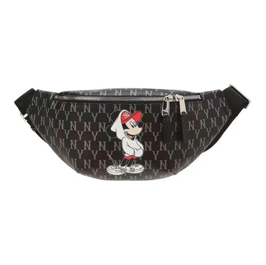 商品[国内直发] MLB|MLB x Disney迪士尼联名款米奇米妮印花复古老花满印斜挎包胸包腰包男女同款,价格¥480,第1张图片
