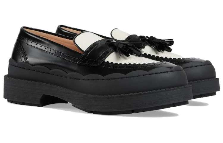 商品[国内直发] Gucci|古驰 头层牛皮 潮流甜美 乐福鞋 女款 黑色,价格¥4856,第4张图片详细描述