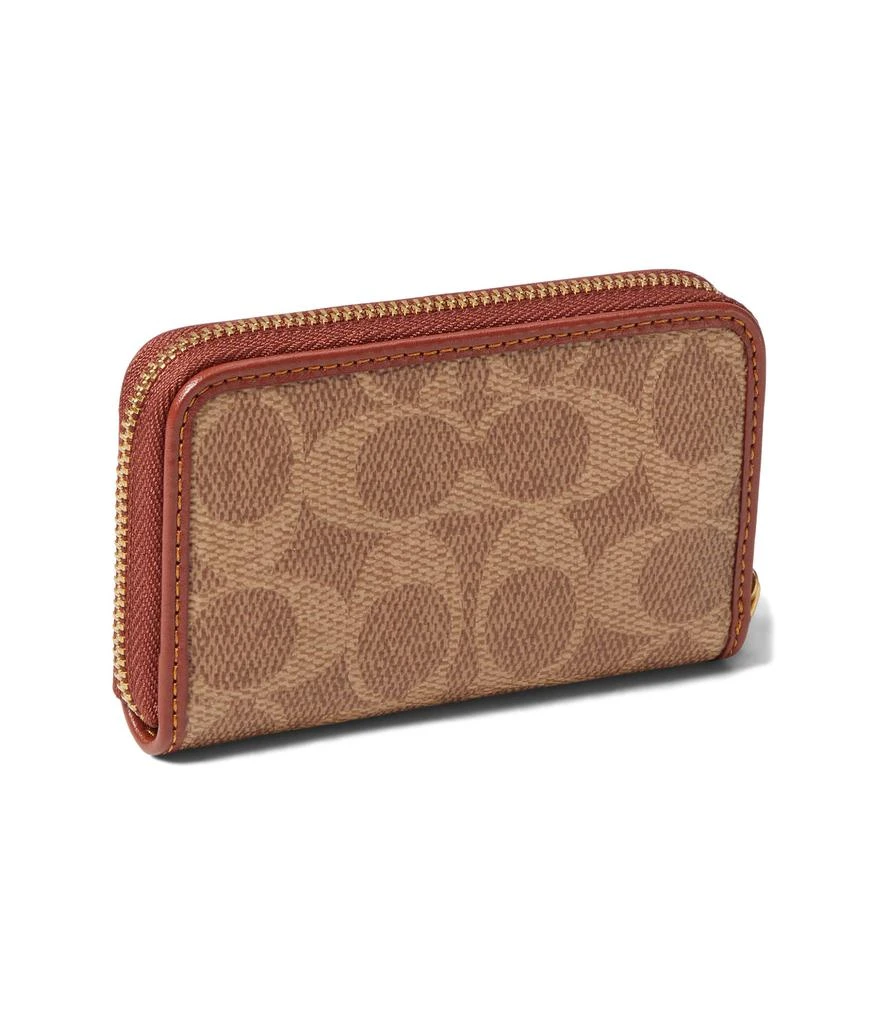 商品Coach|Coated Canvas Signature Small Zip Around Card Case,价格¥562,第2张图片详细描述