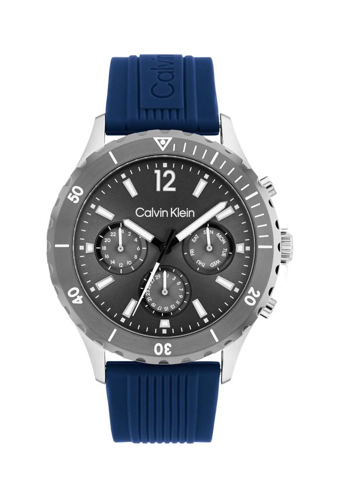 商品Calvin Klein|Calvin Klein Gents Sport For Him Grey Dial Blue Silicone Strap Watch,价格¥1265,第1张图片