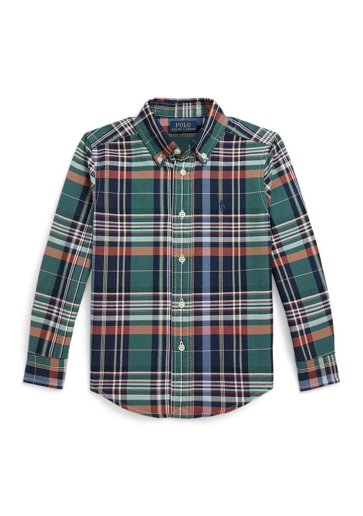 商品Ralph Lauren|Boys 2-7 Plaid Cotton Oxford Shirt,价格¥285,第1张图片