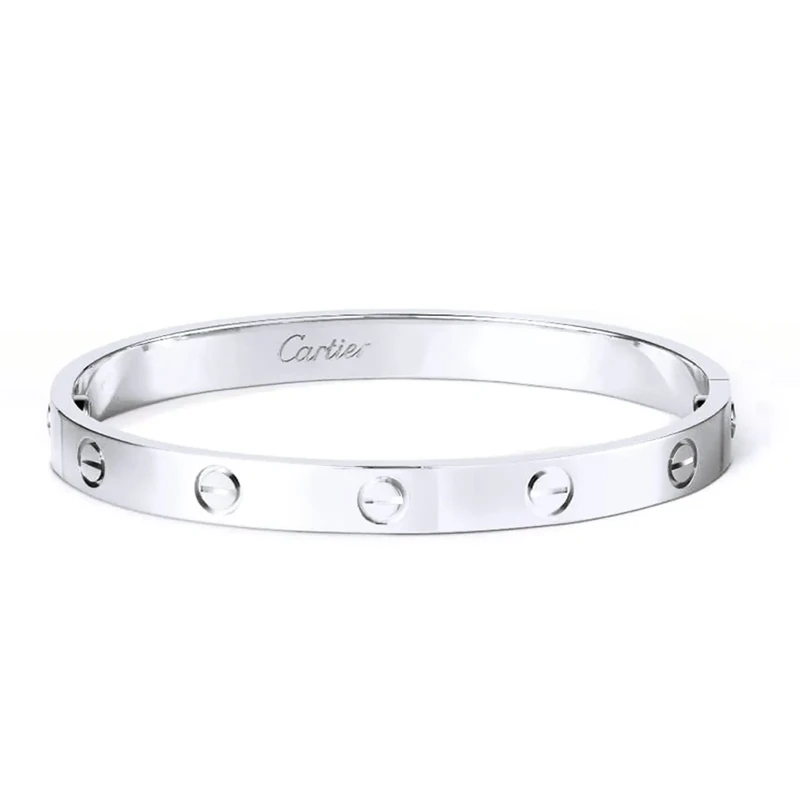 商品[国内直发] Cartier|CARTIER卡地亚 LOVE系列 椭圆形 宽6.1mm 18K白金 手镯 男女同款情侣款,价格¥47593,第9张图片详细描述