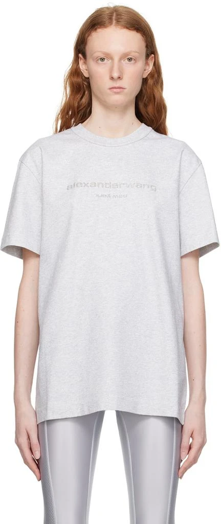 商品Alexander Wang|女式 灰色亮片T恤,价格¥1227,第1张图片