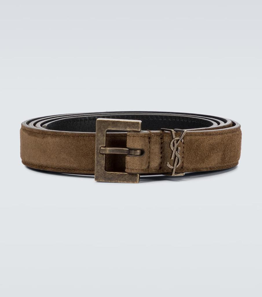 商品Yves Saint Laurent|Monogrammed suede belt,价格¥2490,第1张图片